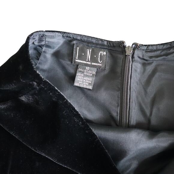 INC International Concepts Womens Vintage Silk Blend Velvet Mini Skirt Size 10 - Picture 5 of 9